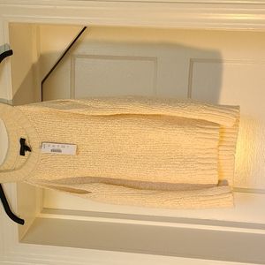 J crew cream knit side-slit vest sweater tank